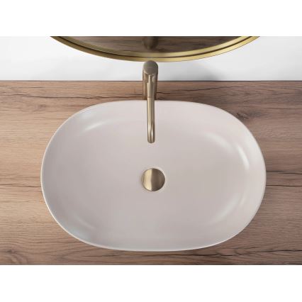 REA-U9655 - Umivaonik za ugradnju na ploču CLEO 41x60,5 cm keramika/bež