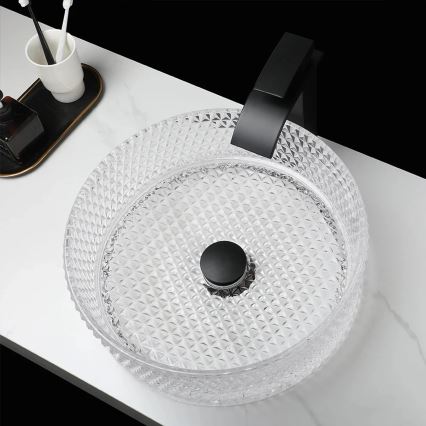 REA-U9670 - Nadgradni umivaonik CRISTAL 35,5 cm staklo/prozirno