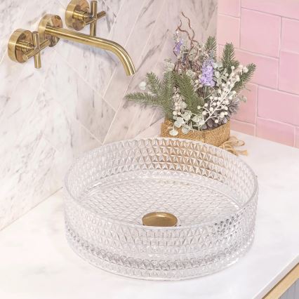 REA-U9670 - Nadgradni umivaonik CRISTAL 35,5 cm staklo/prozirno