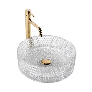 REA-U9670 - Umivaonik na ploču CRISTAL, promjer 35,5 cm, staklo/prozirno