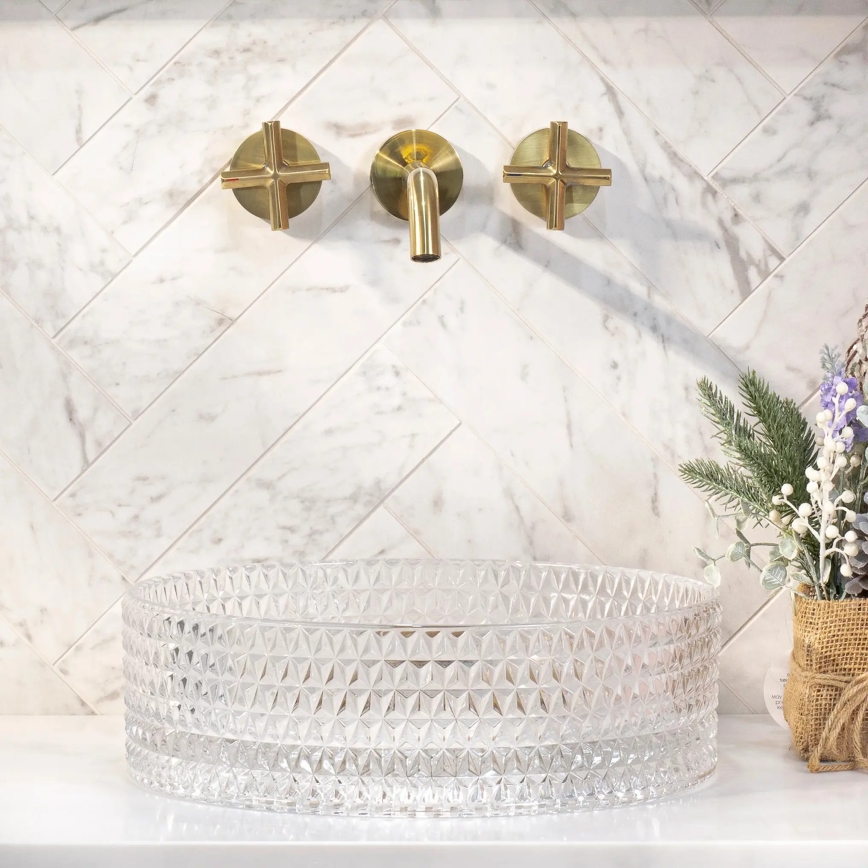 REA-U9670 - Umivaonik na ploču CRISTAL, promjer 35,5 cm, staklo/prozirno