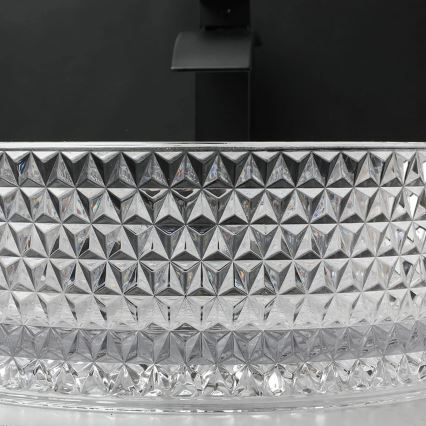 REA-U9670 - Umivaonik na ploču CRISTAL, promjer 35,5 cm, staklo/prozirno