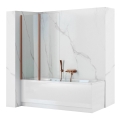 REA-W5696 - Sklopivi paravan za kadu AGAT 140x80 cm brušeni bakar/prozirno staklo
