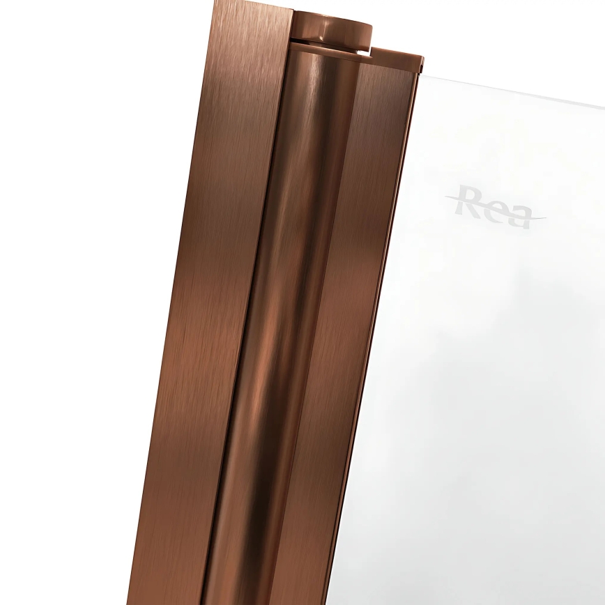 REA-W5696 - Sklopivi paravan za kadu AGAT 140x80 cm brušeni bakar/prozirno staklo