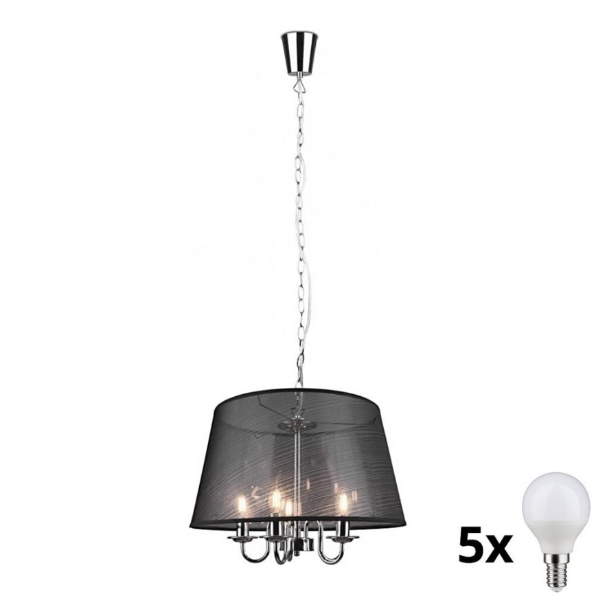 Reality - LED Luster na lancu CIMA 5xE14/40W/230V crna