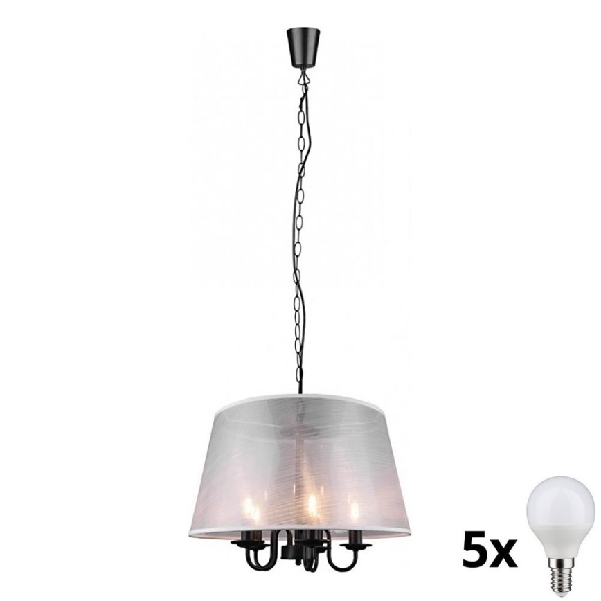 Reality - LED Luster na lancu CIMA 5xE14/40W/230V siva