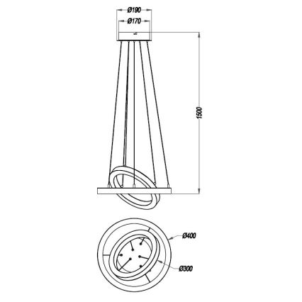 Reality - LED Prigušivi luster na sajli CHALET LED/32W/230V