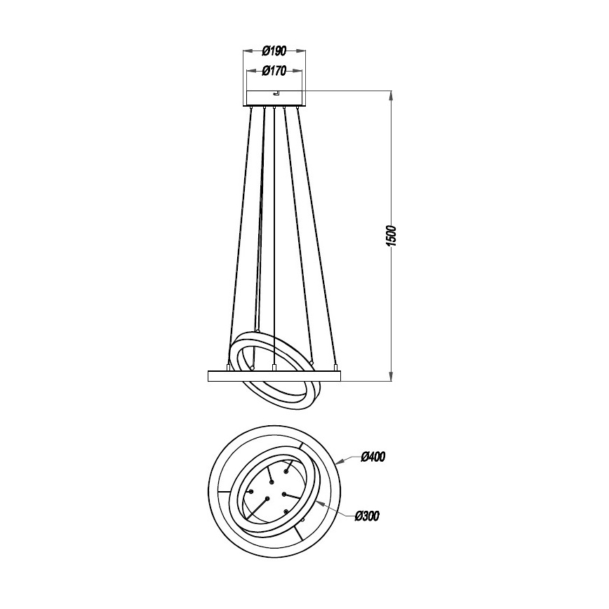 Reality - LED Prigušivi luster na sajli CHALET LED/32W/230V