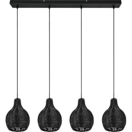 Reality - Luster na kabelu SPROUT 4xE14/30W/230V crna/ratan