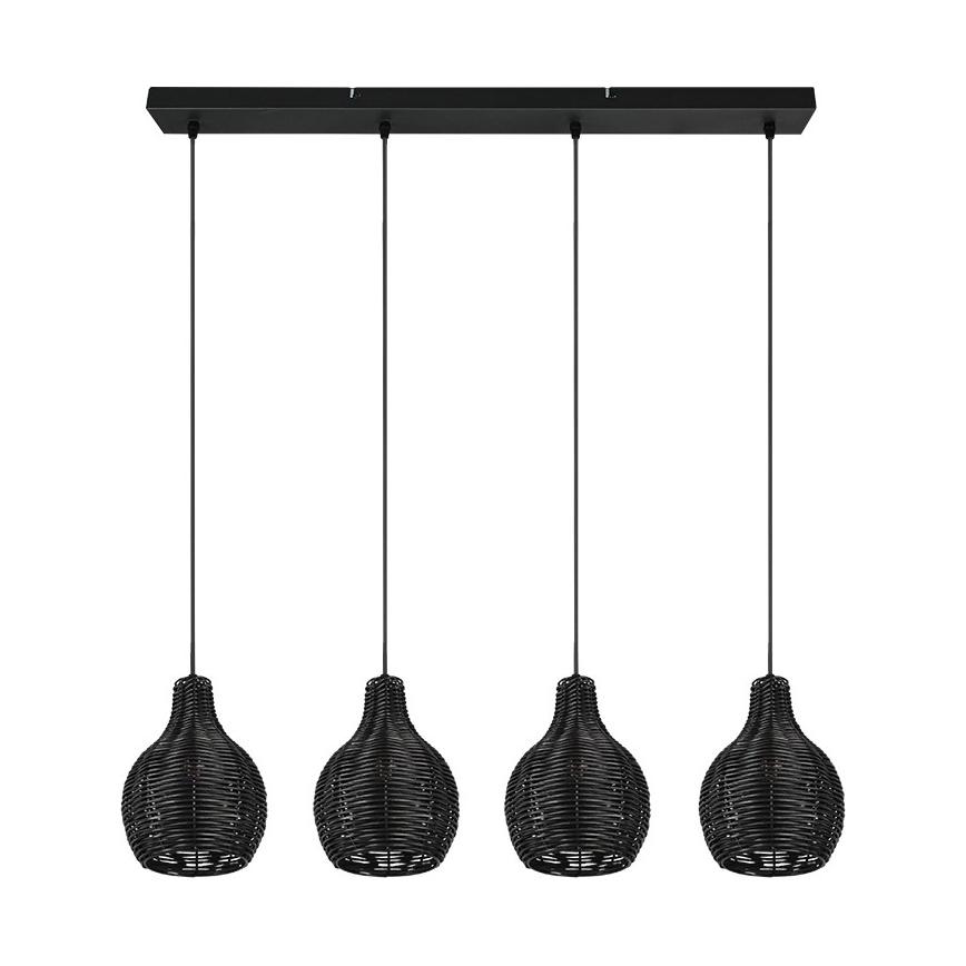 Reality - Luster na kabelu SPROUT 4xE14/30W/230V crna/ratan