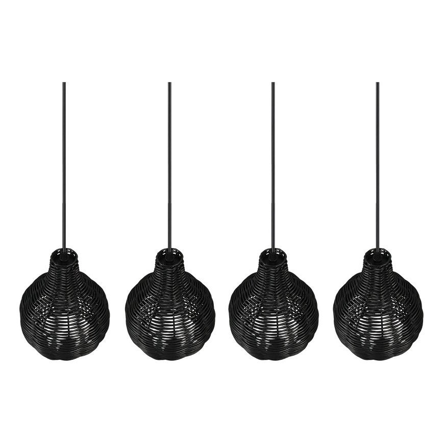 Reality - Luster na kabelu SPROUT 4xE14/30W/230V crna/ratan