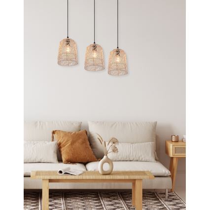 Reality - Luster na sajli LOVIS 3xE27/40W/230V crna