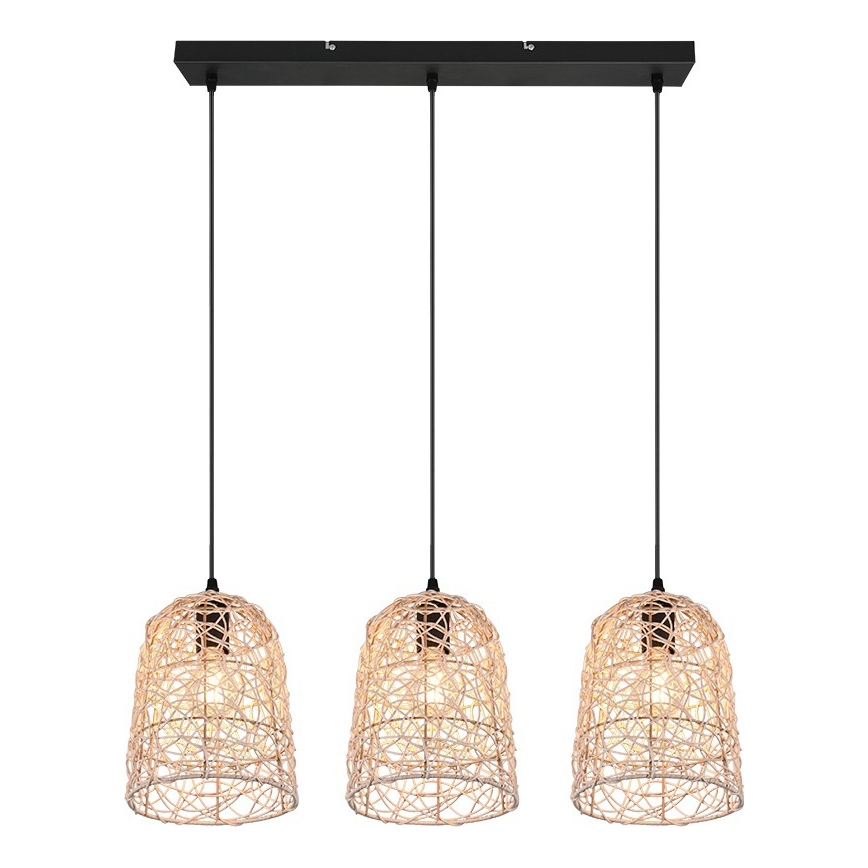 Reality - Luster na sajli LOVIS 3xE27/40W/230V crna