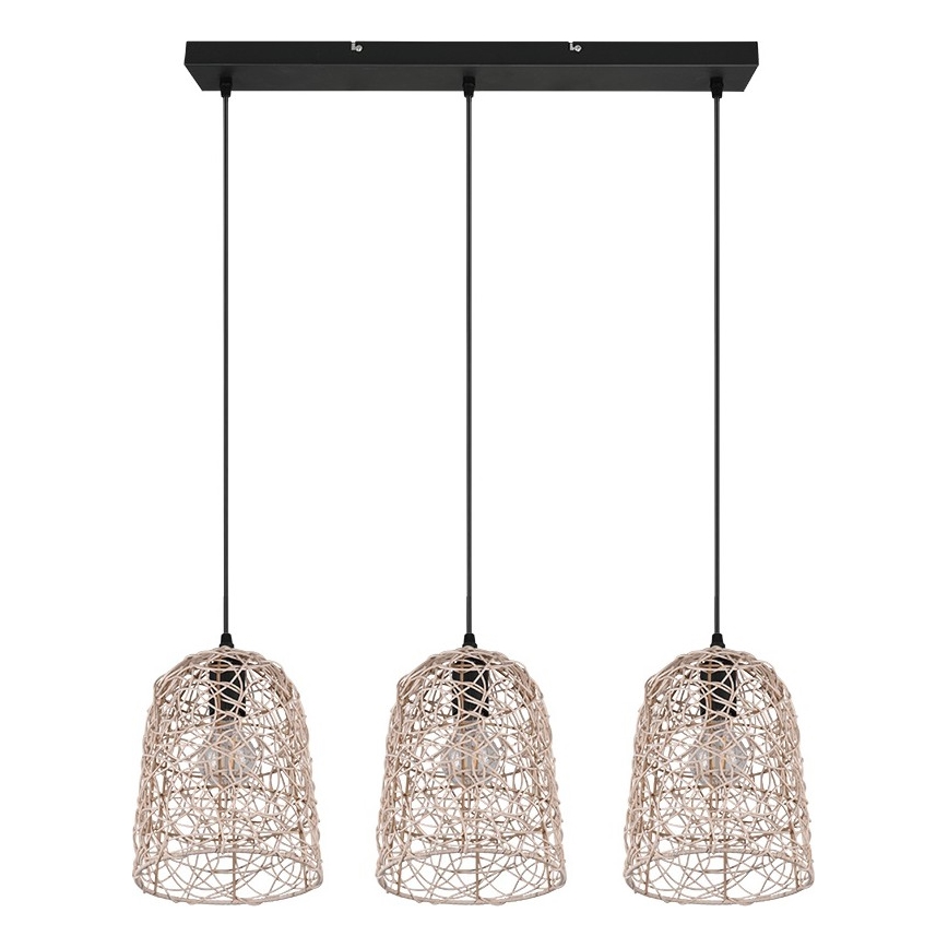 Reality - Luster na sajli LOVIS 3xE27/40W/230V crna