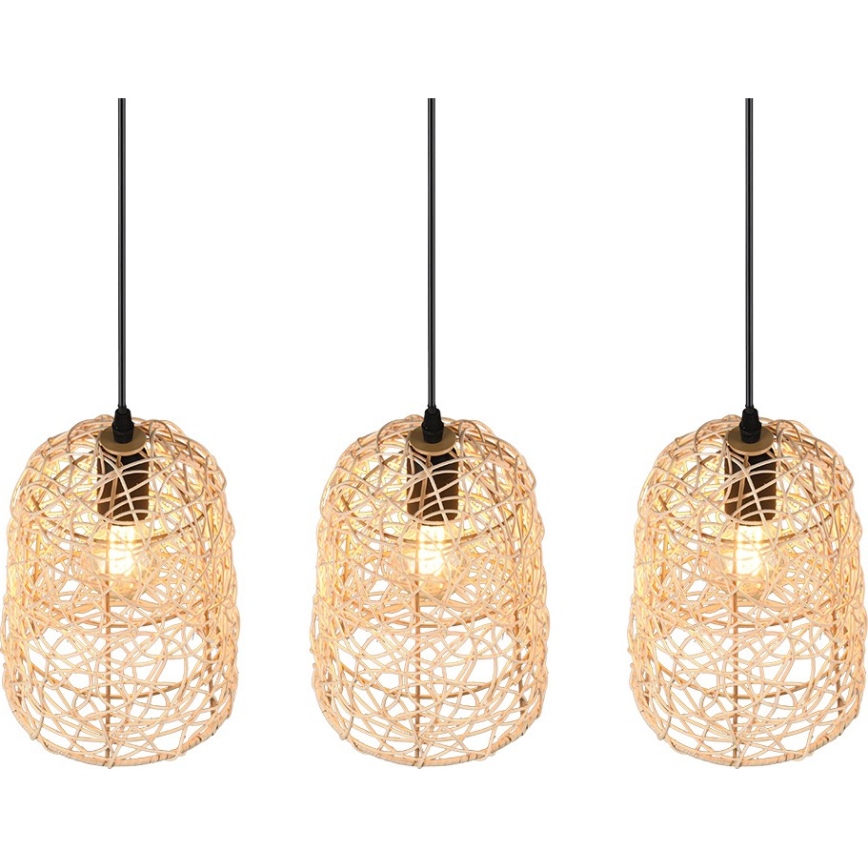 Reality - Luster na sajli LOVIS 3xE27/40W/230V crna