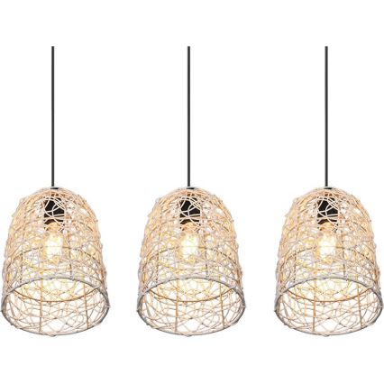 Reality - Luster na sajli LOVIS 3xE27/40W/230V crna