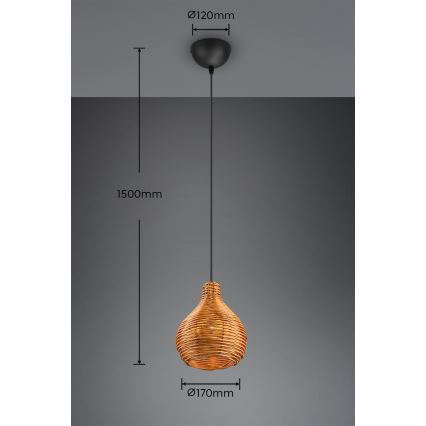 Reality - Luster na sajli SPROUT 1xE14/40W/230V smeđa/ratan