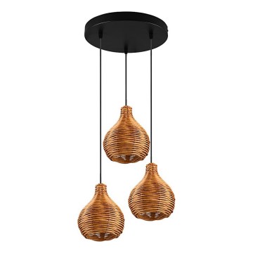 Reality - Luster na sajli SPROUT 3xE14/40W/230V smeđa/ratan