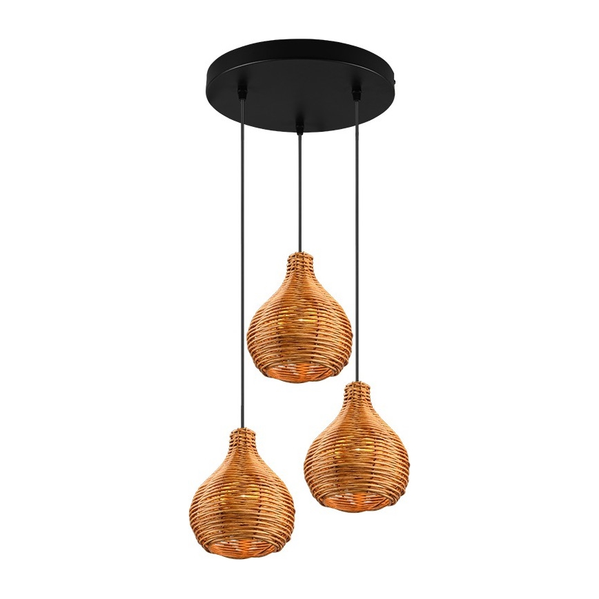 Reality - Luster na sajli SPROUT 3xE14/40W/230V smeđa/ratan