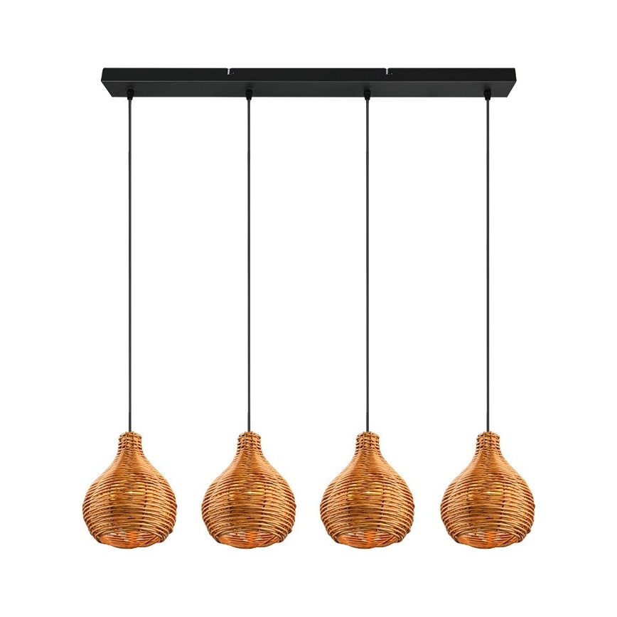 Reality - Luster na sajli SPROUT 3xE14/40W/230V smeđa/ratan