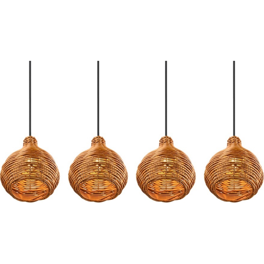 Reality - Luster na sajli SPROUT 3xE14/40W/230V smeđa/ratan