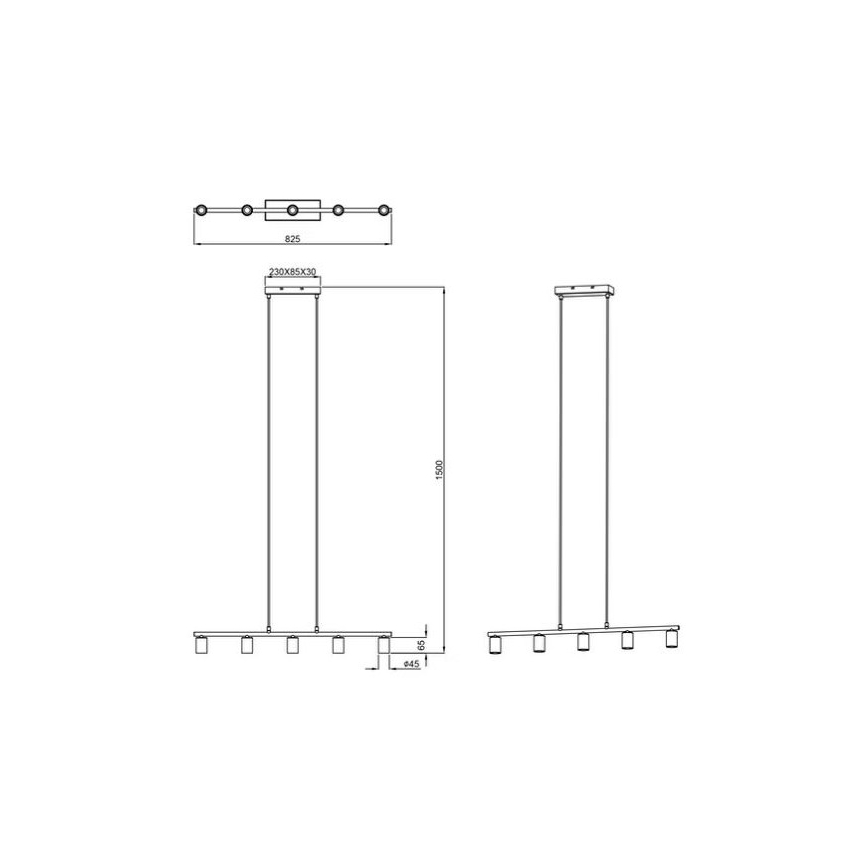 Reality - Luster na sajli VANNES 5xE27/40W/230V