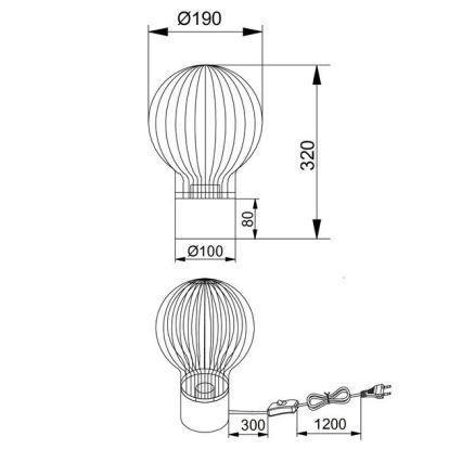 Reality - Stolna lampa DAVE 1xE27/40W/230V