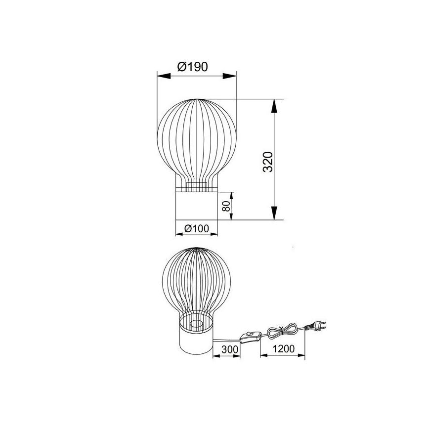 Reality - Stolna lampa DAVE 1xE27/40W/230V