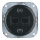 Reblig - Porculanska retro Ethernet zidna utičnica bez okvira, 2x CAT.5E, crna