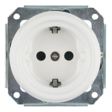Reblig - Porculanska retro kućna utičnica bez okvira SCHUKO 250V/16A bijela