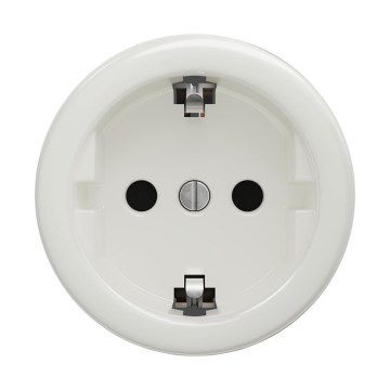 Reblig - Retro bijela keramička kućna utičnica bez okvira SCHUKO 230V/16A