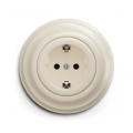 Reblig - Retro kućna utičnica s okvirom SCHUKO 230V/16A, bež