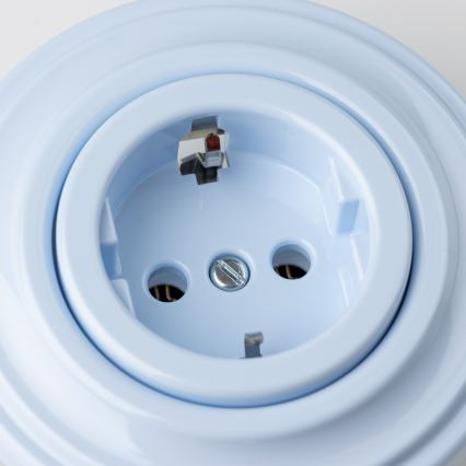 Reblig - Retro kućna utičnica s okvirom SCHUKO 230V/16A, plava