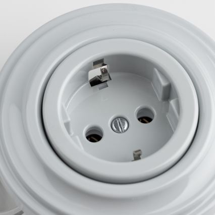 Reblig - Retro kućna utičnica s okvirom SCHUKO 230V/16A siva