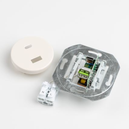 Reblig - Retro USB utičnica A+C s bež okvirom