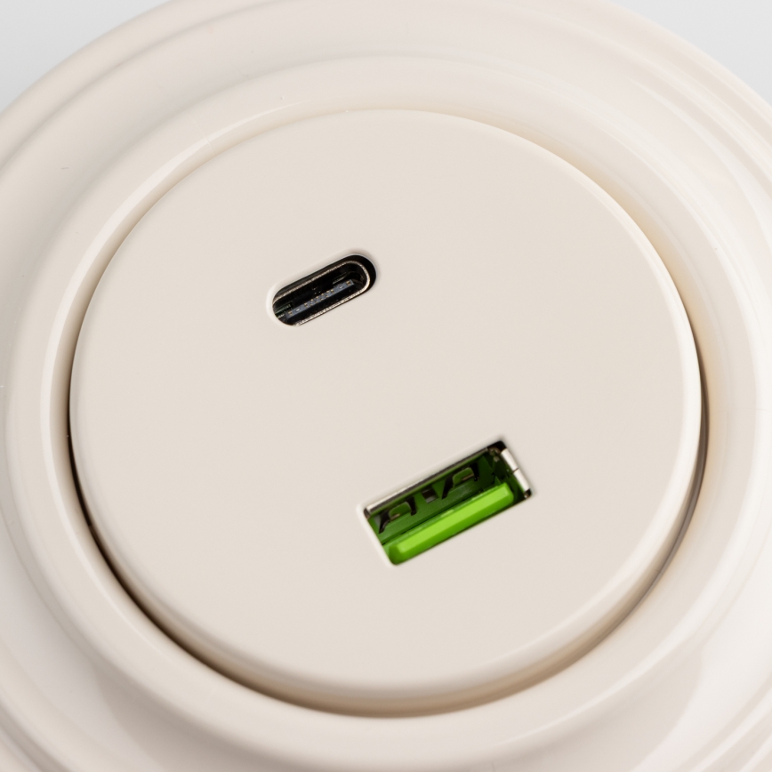 Reblig - Retro USB utičnica A+C s bež okvirom