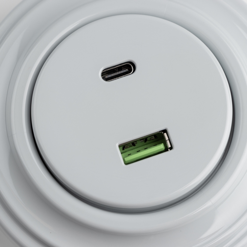 Reblig - Retro USB utičnica A+C s okvirom, siva