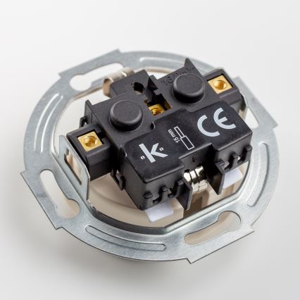Reblig - Trojna retro kućna utičnica s okvirom SCHUKO 230V bež