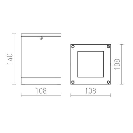 RED - Design Rendl - R10385 - Vanjska stropna svjetiljka QUADRA 1xE27/75W/230V IP54