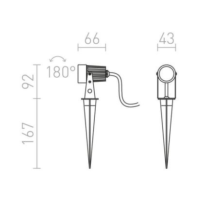 RED - Design Rendl - R10530 - LED Vanjska svjetiljka GUN LED/3W/230V IP65