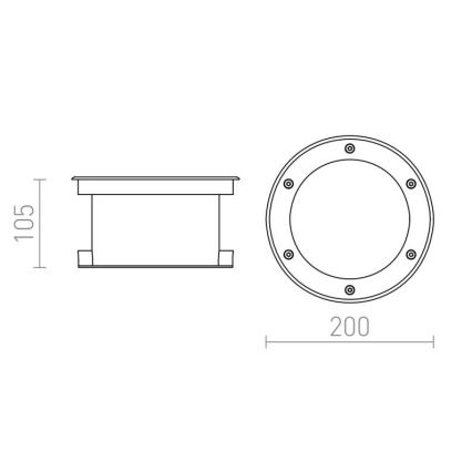 RED - Design Rendl - R10532 - LED Vanjska ugradbena svjetiljka TERRA LED/20W/230V IP67