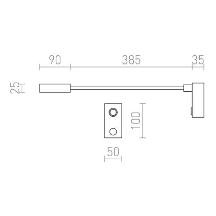 RED - Design Rendl - R10541 - LED Zidna lampa AIM LED/3W/230V crna