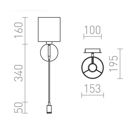 RED - Design Rendl - R10580 - LED Zidna lampa VERSA 1xE27/42W/230V + LED/3W