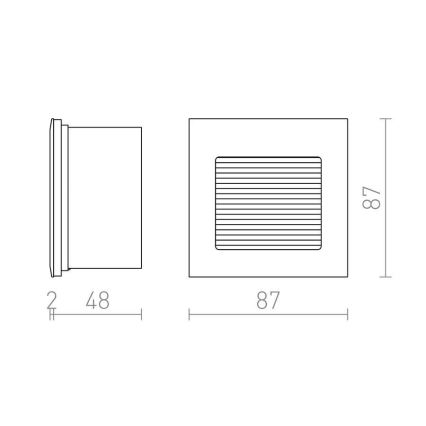 RED - Design Rendl - R10606 - LED Ugradbena svjetiljka INTRO LED/1W/230V