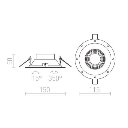 RED - Design Rendl - R12046 - Ugradbena svjetiljka IPSO 1xGU10/50W/230V