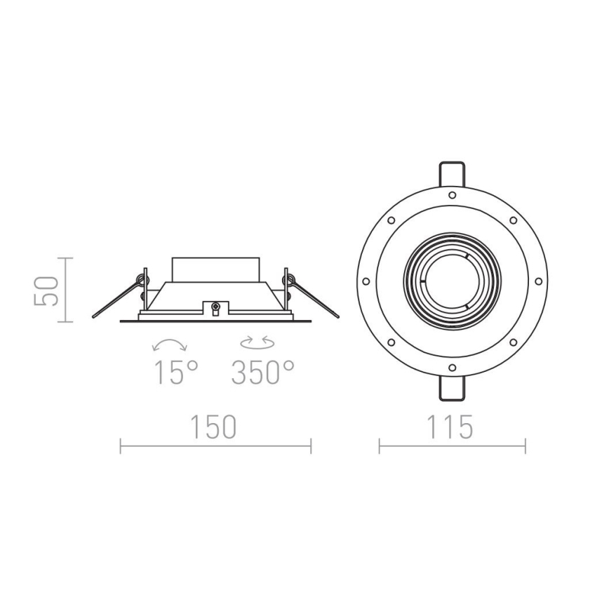 RED - Design Rendl - R12046 - Ugradbena svjetiljka IPSO 1xGU10/50W/230V