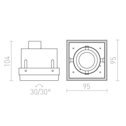 RED - Design Rendl - R12052 - Ugradbena svjetiljka ELECTRA 1xGU10/50W/230V