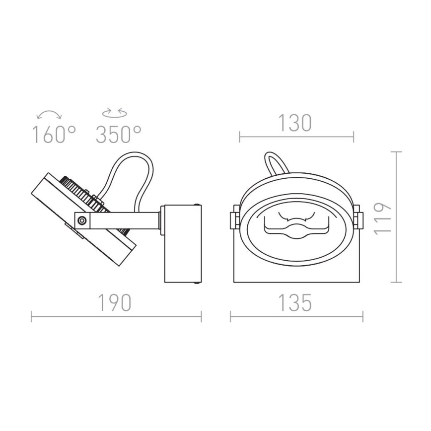 RED - Design Rendl - R12332 - LED Zidna reflektorska svjetiljka KELLY LED/12W/230V