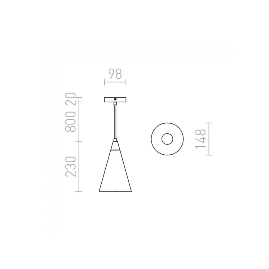 RED - Design Rendl - R12380 - Luster na sajli HEIDI 1xE27/28W/230V beton/drvo