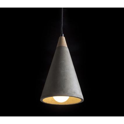 RED - Design Rendl - R12380 - Luster na sajli HEIDI 1xE27/28W/230V beton/drvo